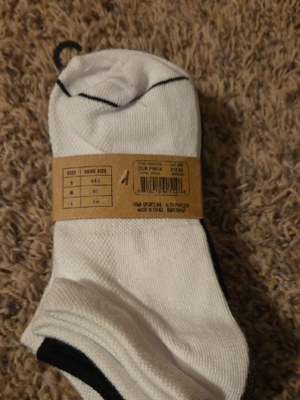 Mix No. 6 Black, & White Kids Athletic No Show Socks